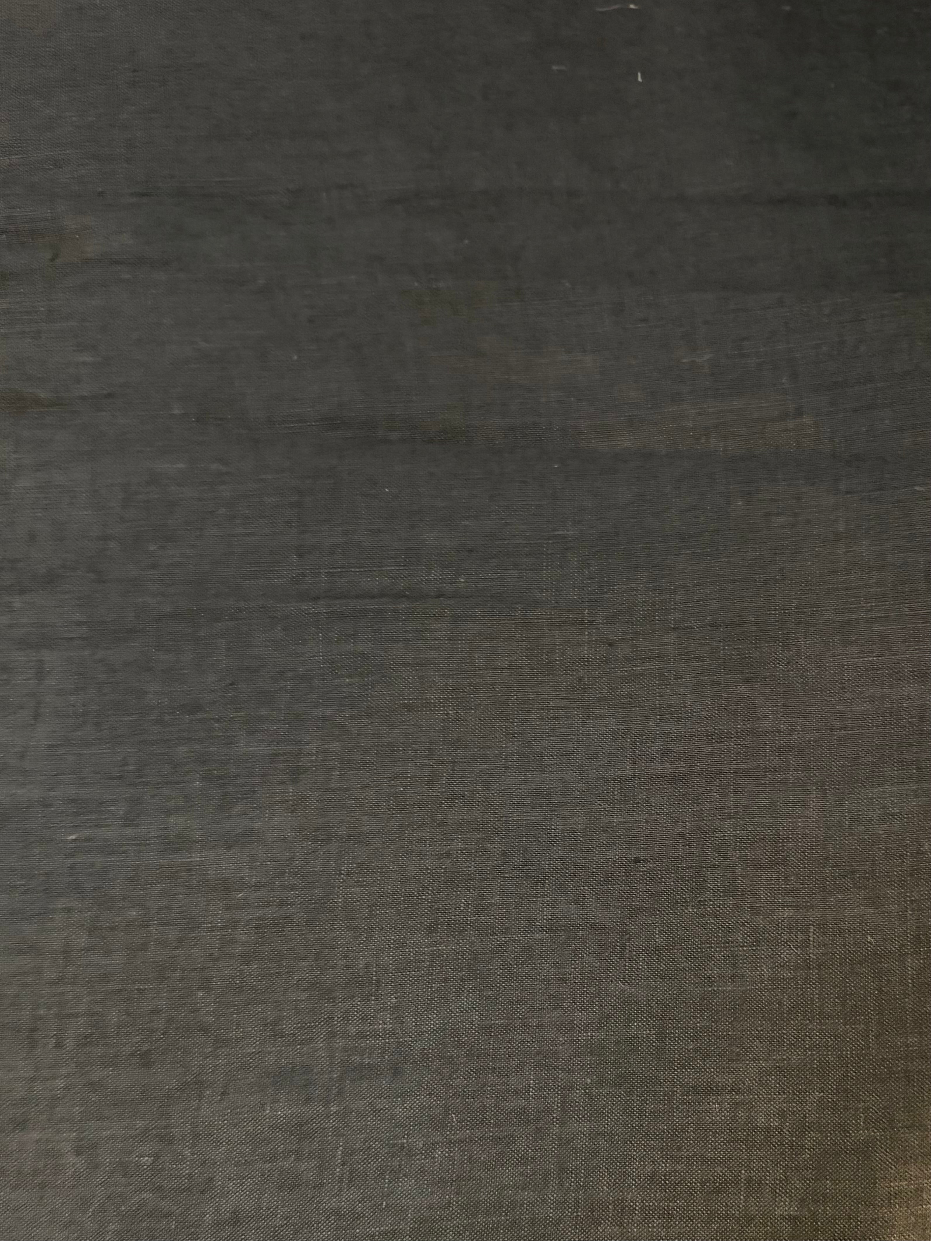 Black fabric swatch: " Black deadstock linen fabric swatch — Ranfurly top colourway, Lohi Linen Central Otago"