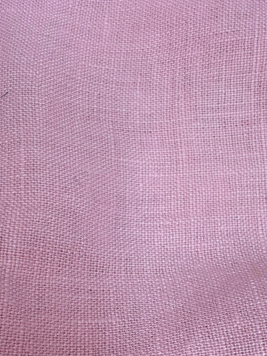 Pink fabric swatch: "Pink deadstock linen fabric swatch — Naseby top colourway, Lohi Linen Central Otago"
