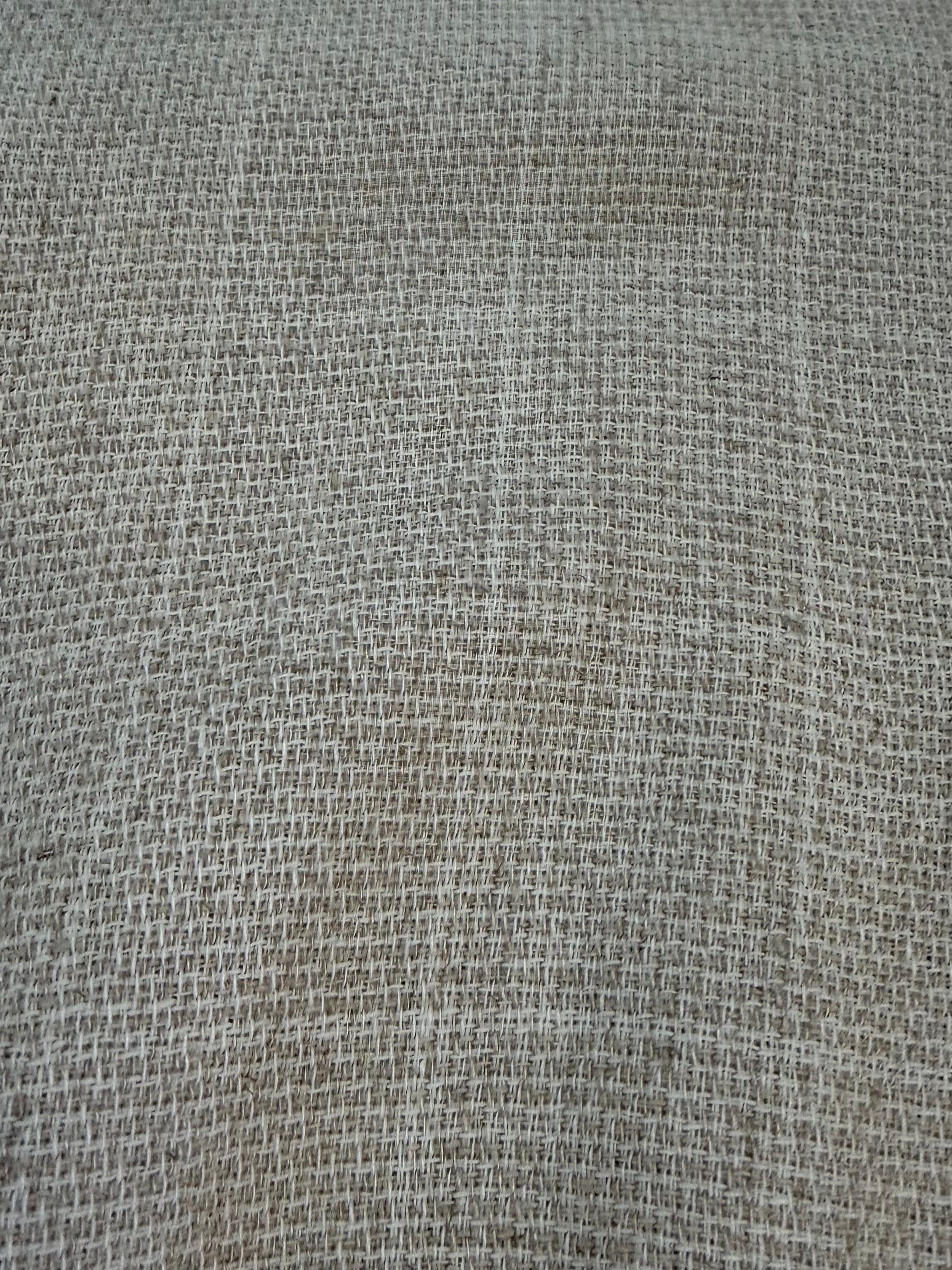 Fabric swatch: "Natural oat linen fabric swatch — 100% linen used in the Patearoa shirt by Lohi Linen, handmade in Central Otago, New Zealand"