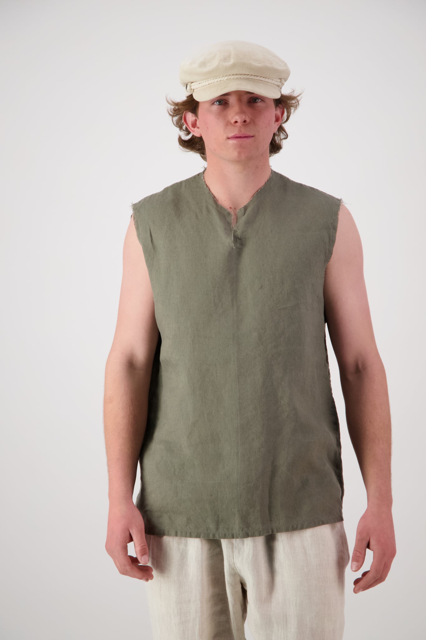 Rough Ridge Linen Singlet Mens