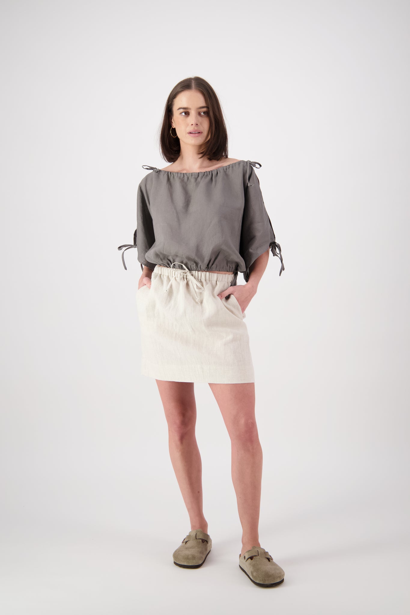 Naseby Tie Linen Top